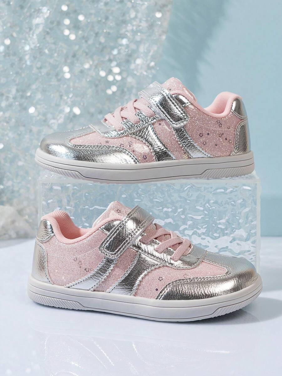 1 Pair Girls' Shoes With Dual Mirror Star Sequin Holographic Glitter ...