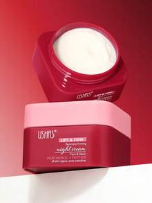 USHAS Overnight Lift & Firm Night Cream For Face And Neck, Peptide & Panthenol Anti‑Aging Moisturizer, Gentle Firming Repair Sleeping Cream, Hydrating Skin Care For All Skin Types Including Sensitive Skin, Necessary For Daily Night Skin Care - #Cream - View 5