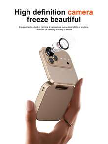 2026 NEW SERVO I18 Pro Flip Mobile Phone 2G GSM 1.77" Type-C Call Recording Magic Voice Blacklist Dual SIM Cute Fold Cellphone - Orange - View 8