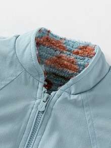 mini bala Chaleco unisex para bebé y niños, cálido, grueso, suave, holgado y versátil, para usar como prenda interior y exterior, otoño e invierno - gris azul - Ver 6