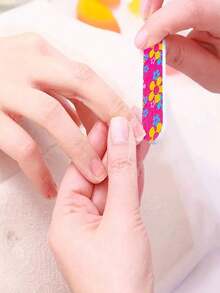 50pcs Mini Double-Sided Durable Portable Nail Files, Suitable For Manicure And Pedicure, Colorful Compact Design, Suitable For Natural And Artificial Nails - Multicolor - View 6