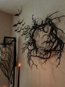 30/10pcs Black Halloween Branches Decor, Artificial Twisted Twig Stems, Artificial Curly Branches For Vase Arrangement, Gothic Style Halloween Tree Branch Sprays, Halloween Party Table Centerpiece Decoration Berry Sprays - Multiple Styles - View 3