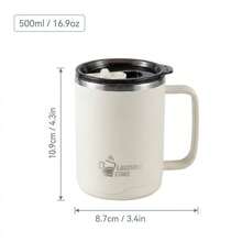 Reusable Stainless Steel Travel Coffee Mug With Handle, Insulated Coffee Cup With Lid, Matte Metal Coffee Cup, Double Wall Tumbler, Travel Mug, Coffee Tumbler, Splash-Proof Wide Mouth Tea Cup To Go For Office School Camping - Multicolor - View 12