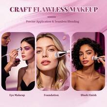 BS-MALL 5PCS Double-Sided Makeup Brush Set Wholesale Eyeshadow Powder Foundation Contour Vegan Make Up Brushes - Pink - View 6