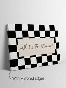 1pc Canvas Wall Art, Framed/Unframed Optional, "What To Eat Tonight?" Black And White Striped Canvas Wall Art, Modern Calligraphy Style Quote Print, Fashionable Kitchen And Dining Room Typography Art, Stylish Home Decor Gift For Foodies, Home Decor, - Letter a - View 3
