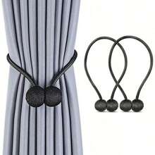 2pcs Magnetic Curtain Tiebacks With Rope, Earphone Shaped Curtain Clips, No-Drill Curtain Holders - Multi-color - View 6