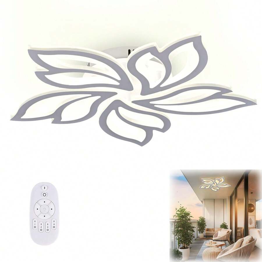 LED Deckenleuchte Dimmbar mit Fernbedienung Schlafzimmer Lampe, 180W LED Deckenleuchte Wohnzimmer 2800K-6500K Deckenbeleuchtung Kronleuchter für Kinderzimmer Küche Hallway Esszimmer - 96W - Übersicht 1