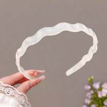 4pcs/2pcs/1pc Mermaid Princess Transparent Jelly Color Acrylic Wavy Headband, Non-Slip With Teeth, For Face Washing, Transparent Hairband, Women's Vacation Hair Accessory - Multicolor - View 6