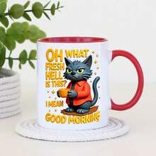 Funny Grumpy Cat Coffee Mug, Sarcastic Good Morning Quote Ceramic Cup, Novelty Gag Gift For Cat Lovers, Ideal For Juice,Milk, Coffee- Perfect Birthday And Holiday Gift For Family,Gift For Him, Funny Mug - Multicolor - View 15