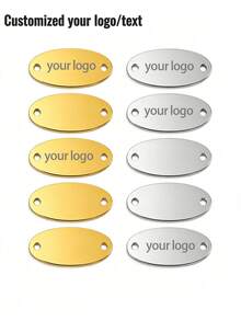 Custom Stainless Steel Logo Label, Suitable For Swimwear, Size 1.38*0.79 Inches, Engraved Brand Label, For Sewing, For Personalized DIY Exclusive Logo, Designer Clothing Label, Bulk Labels, Jewelry Decoration DIY, Label Slightly Large, Pay Attention To Size - Multicolor - View 12