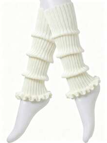 2 Pairs Women's Cute Knitted Leg Warmers, Suitable For Dancing, Comfortable And Warm, Autumn/Winter - Leggings - View 2