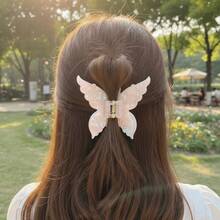 Butterfly Hair Clip Mermaid Colorful Design Hair Accessory Women Sweet Dreamy Colorful Butterfly Side Hair Clip Bangs Clip Daily Versatile Party Vacation Photo Styling Headpiece Hair Accessory - Orange - View 1
