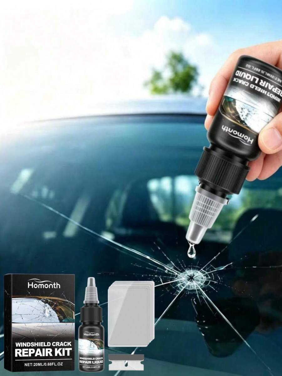 Glass Crack Repair Kit, Clear Vision Car Windshield Nano Repair Fluid Set, Quickly Fixes Cracks, Long-Lasting Effect, Not Easy To Peel Off, Improves Glass Transparency, Restores New Visual Effect
