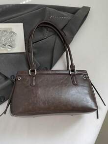 Tas Tangan Gaya Motor Nicekee Street dengan Aksesoris, Tas Bahu Vintage Personalisasi Kapasitas Besar, Cocok untuk Berbelanja, Kencan, dan Bepergian - Kopi - View 11