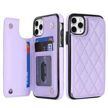WEFOR 錢包手機殼，適用 Galaxy S26 S25 S25 S24 S23 S22 Ultra Plus S25EDGE 24 FE，多卡槽設計，磁吸扣，附支架，防震保護殼，相容 iPhone 17 AIR 16e 16 15 14 13 12 11 Pro Max XR XS MAX，磁吸設計，RFID 防盜卡槽，磁吸手機保護殼，防震，中性款 - 紫色 - 查看 16