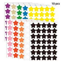 350pcs/10sheets Colorful Star Doodle Stickers 21x14.8cm 1 Inch Each 10 Colors Perfect For Teacher Reward Stickers, Office Document Marking, Handmade Scrapbook DIY, Event Props, Storage Planning Classification Marking - Multicolor - View 10
