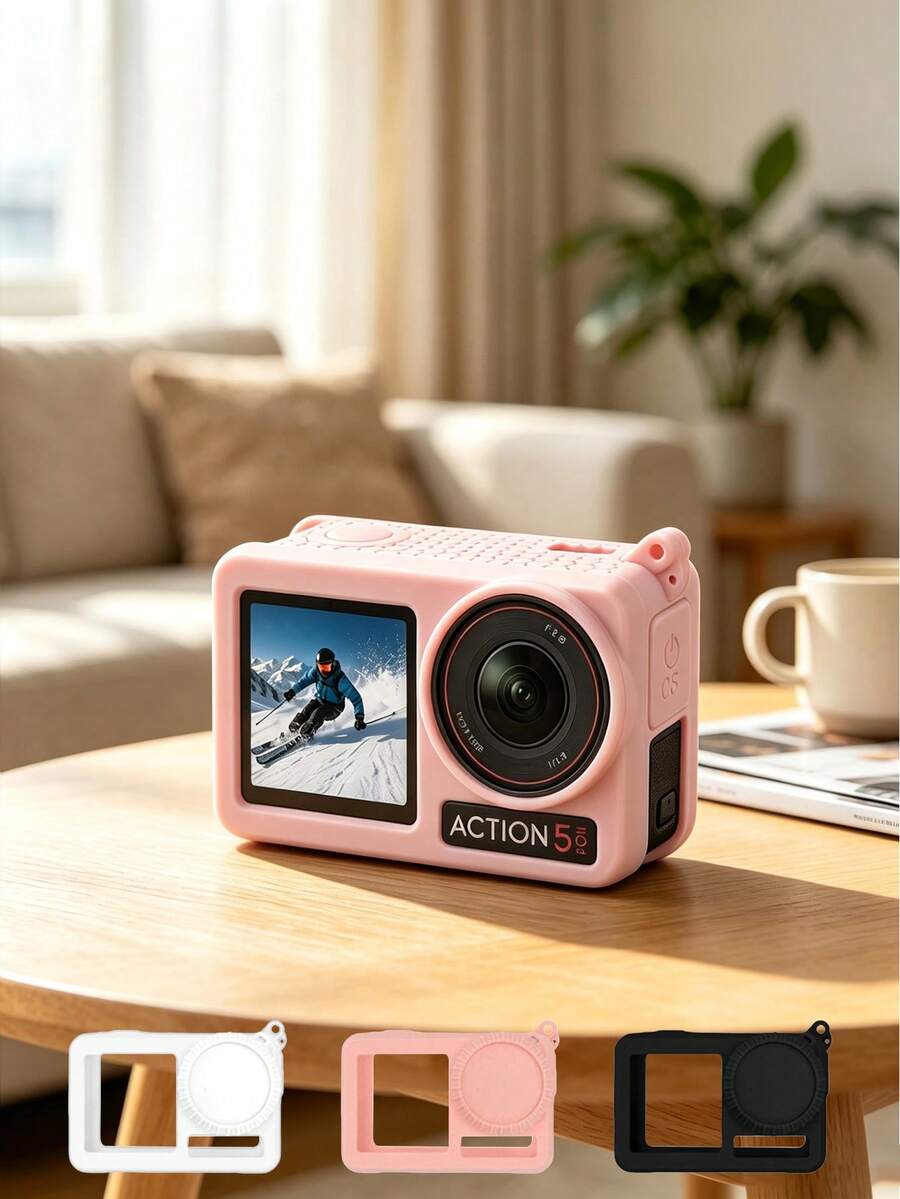 1‑Pack Full‑Cover Silicone Protective Sleeve Compatible With DJI Action5 Pro And Action4 Action Cameras. It Fits Snugly Around The Camera Body, Offering Reliable Scratch‑Resistant Protection Against Surface Scuffs And Daily Wear. - View 1
