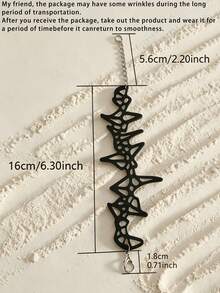 MARLIWOO 1pc Asymmetrical Niche Personalized Party Chain Adjustable Jewelry Vintage Gothic Style Line Leather Bracelet - Multicolor - View 9