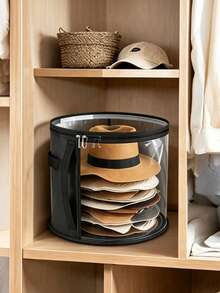 This Dustproof, Transparent, Large Capacity Hat Storage Bucket Is Suitable For All Types Of Hats, Making It An Ideal Storage Solution For Wardrobes And Desktops. - Multicolor - View 9