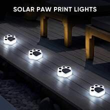 4pcs Paw Print Solar Ground Lights, IP44 Waterproof Outdoor Solar Pathway Lights, Warm White/Cool White/RGB 3 Modes LED Embedded Disk Lights, Auto On/Off Wireless Pet Garden Decor Lights, Suitable For Yard, Lawn, Patio, Walkway, Landscape - Bear Claw Lamp - View 13
