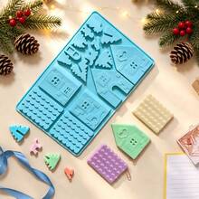 1pc Silicone Gingerbread House Baking Mold - Versatile Dessert Tray For Chocolate Cakes, ,Perfect For Holiday Candy, DIY Birthday Treats, And Gift Decorations - Multicolor - View 7