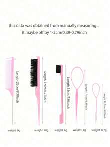 7/4/1pc Pink Hair Styling Tool Set, Suitable For Girls Braiding Hairstyles, Salon Beauty Essential, Back To School, Vacation And Travel Must-Have - Multicolor - View 8