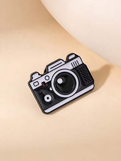 1pc Vintage Colorful Zinc Alloy Camera Shaped Brooch For Men's Daily Outfit Bag Decoration