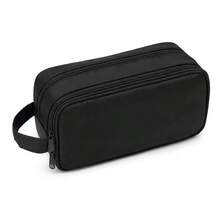 Large Capacity Zipper Pencil Case, Portable Multi-Compartment Pencil Bag, Durable Stationery Storage - 1pc Black - View 9