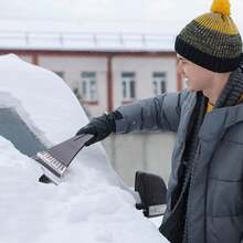 1件裝汽車除冰刮雪器－黑色塑膠手柄＋透明防刮刀片，便攜式擋風玻璃/車窗除霜除冰刮刀，適用於轎車/SUV/卡車/露營車，冬季除雪工具 - 雪鏟 - 查看 2
