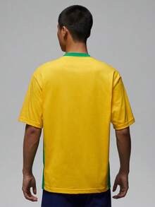 Jordan Men's AS 85 SS NVL GX Crew P6 Short Sleeve Knit Collarless T-Shirt TII5388-741 - Yellow - View 2