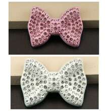 Full Rhinestone Pink Bow Car Decorative Sticker, Shiny Crystal Car Interior Decor, Delicate Girl Style Small Pendant, Navigation Screen Center Console Decoration Accessory - Rhinestone Bow - View 9
