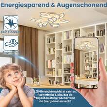ACXIN LED Deckenleuchte Dimmbar mit Fernbedienung Schlafzimmer Lampe, 180W LED Deckenleuchte Wohnzimmer 2800K-6500K Deckenbeleuchtung Kronleuchter für Kinderzimmer Küche Hallway Esszimmer - 180W - Übersicht 3