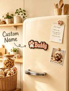 Ayotu Personalized Melted Bead Name Letter Fridge Magnet, Unique Name Letter Magnetic Sticker, Customizable Pet Name, Cute Paw-Shaped Pixel Art Design, Perler Bead Craft, Multiple Colors Available, Kitchen And Home Decor, Ideal Gift For Pet Lovers - Multicolor - View 12