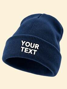 1 buah Topi Musim Dingin Kustom untuk Anak-anak, Topi Rajut DIY dengan Nama dan Foto Kustom, Topi Rajut Lembut dan Hangat untuk Anak Usia 3-8 Tahun, Hadiah Halloween yang Menyenangkan, Topi Tengkorak Hitam dengan Logo - MultiWarna - View 9