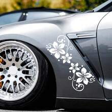 Pegatinas de flores creativas y coloridas, pegatinas decorativas de alta adhesión e impermeables para puertas y ventanas de coche, accesorios de decoración exterior para coche - Pegatina para coche - Ver 2