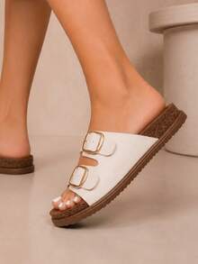Beira Rio Chinelo Feminino  Bohemian  Casual    Confortável Sandália de Verão Birken  Cortiça  Praia  Férias  Ar livre    Fivela Dupla Ajustável - Off White - Visão 10