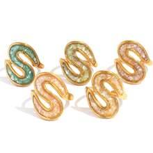 Frminee 5 buah/1 buah Cincin Terbuka Stainless Steel Berlapis Emas 18K Gaya Laut Vintage, Cocok untuk Pemakaian Sehari-hari, Aksesori Liburan Pantai, Hadiah Liburan (Cangkang Alami Mungkin Memiliki Sedikit Variasi Warna dan Tekstur) - Multiwarna 3 - View 6