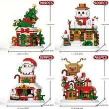 Christmas Santa Claus Christmas Tree Train Snowman Micro Particle Building Blocks Christmas Gift Creative Gift Reindeer Assembly Blocks - Educational ABS Toy Gift Box Packaging Best Holiday Gift - Green - View 10