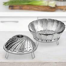 Adjustable Stainless Steel Pot Steamer Insert, Expandable From 16 Cm To 28 Cm, For Vegetables, Fish, Seafood And Multiple Cooking Uses - View 3