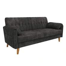 Sofa Made Of Chenille With Storage Space Saving Solid Wood Grey For Living Room And Lounge - Dark Grey 2 Seat - View 5