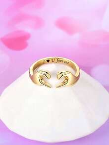 1 pièce Bague minimaliste pour femmes, bijoux de mariage, fiançailles, fête, cadeau de la Saint-Valentin - 5# - Voir 4