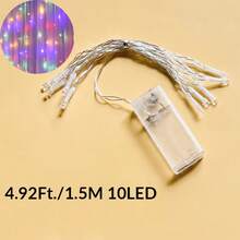 1件裝室內臥室美學LED仙女串燈，電池供電牆飾燈，聖誕樹串燈，溫馨客廳裝飾仙女燈，婚禮派對背景串燈，宿舍美學LED燈 - 透明簡約燈珠 - 查看 14