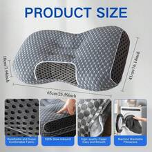 Contour Pillow,Bed Pillow,Neck Support Pillow,Ergonomic Contour Design For Side, Back & Stomach Sleepers – Breathable, Washable Covers, Ergonomic Cervical Pillow For Neck Support, Ultra Comfort Neck Support Pillow For Cozy Sleeping - Grey - View 2