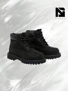 Timberland 6" Premium Waterproof BootBlack (GS)– Women's Lifestyle Sneakers – Shoes For Woman -Vintagen - Boots, Shock-Absorbing Comfort, Lightweight Durable Build, Outdoor Walking To Street Casual Wear - Back To School - TB112807 001 - 黑色磨砂皮 - 查看 2