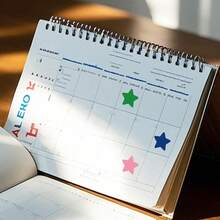 350pcs/10sheets Colorful Star Doodle Stickers 21x14.8cm 1 Inch Each 10 Colors Perfect For Teacher Reward Stickers, Office Document Marking, Handmade Scrapbook DIY, Event Props, Storage Planning Classification Marking - Multicolor - View 4