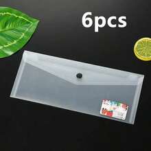 6pcs A6 Transparent PP Plastic File Envelopes Folders With Black Clips, Durable Multi-Color Document Storage Bags, Transparent Design File Organizer, Desktop Paper Storage Rack, Suitable For Home, School And Office, Practical Daily Stationery Supplies - Multicolor - View 16