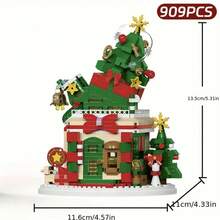 Christmas Santa Claus Christmas Tree Train Snowman Micro Particle Building Blocks Christmas Gift Creative Gift Reindeer Assembly Blocks - Educational ABS Toy Gift Box Packaging Best Holiday Gift - Green - View 14