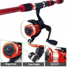 1.8m/2.1m Extendable Fishing Rod Set / Color Randomly Sent; Foldable Tripod Stand 120cm / Fishing Rod Holder - Multicolor - View 7