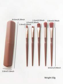 5PCS Mini Portable Makeup Brush Set, Travel Cosmetic Brush Kit For Eyeshadow, Blush And Loose Powder Application, Multi-Function Makeup Tools, For Daily Makeup And Travel Touch-Up - Multicolor - View 9
