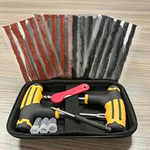 A Driving Gift Prepared For Every Car Owner! This Is A Set Of Tire Repair Tools Actually Photographed By The Shop Owner, Including Brown/Black Rubber Strips, T-Shaped Tools, And Tire Repair Nails To Solve Small Perforation Problems. - A - View 10